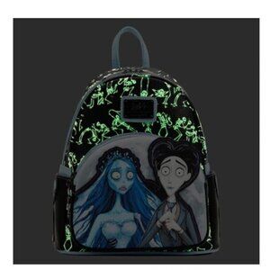 Loungefly Tim Burton's Corpse's Bride Valentine Glow in the Dark Backpack NWT